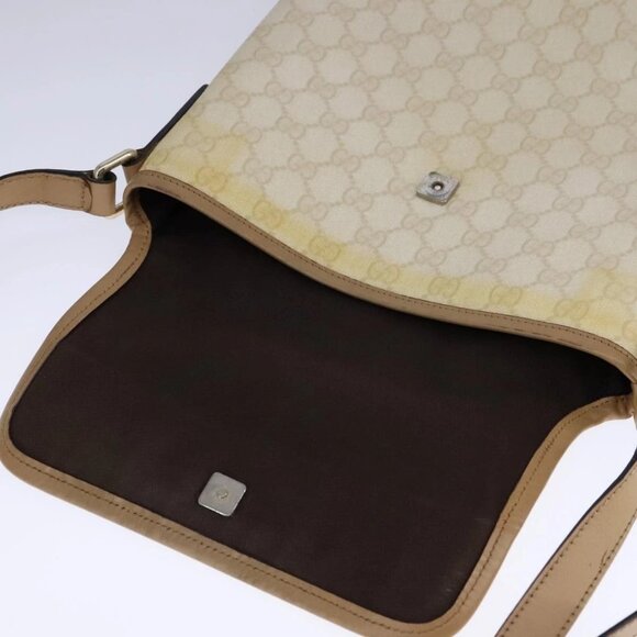 GUCCI GG Supreme Shoulder Bag PVC Beige Gold 223666 Auth 108900 - Picture 10 of 16
